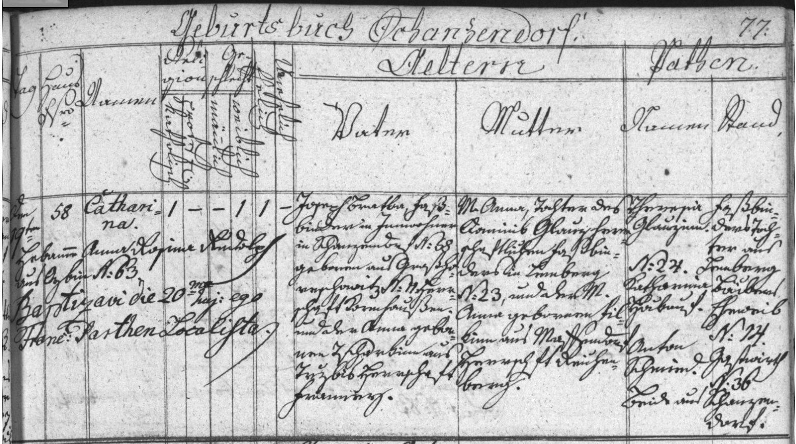 Catharina Bradka in 1819