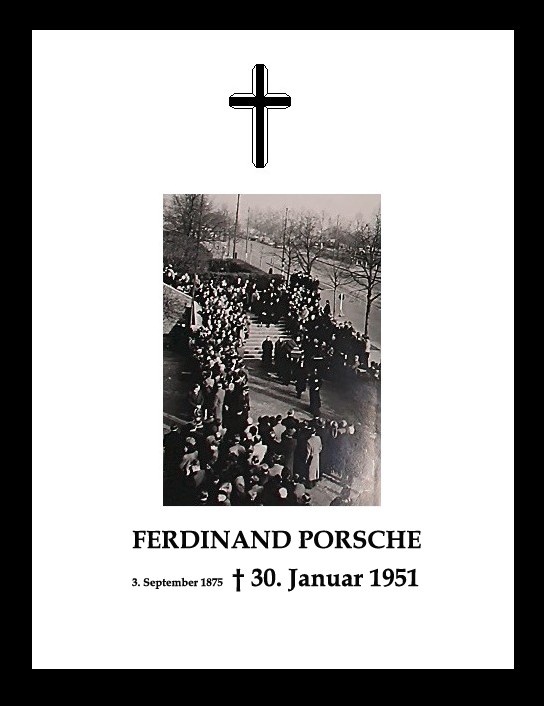 Ferdinand Porsche, Beerdigung in 1951